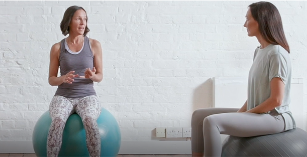3 women sat on exercise balls 3 women sat on exercise balls